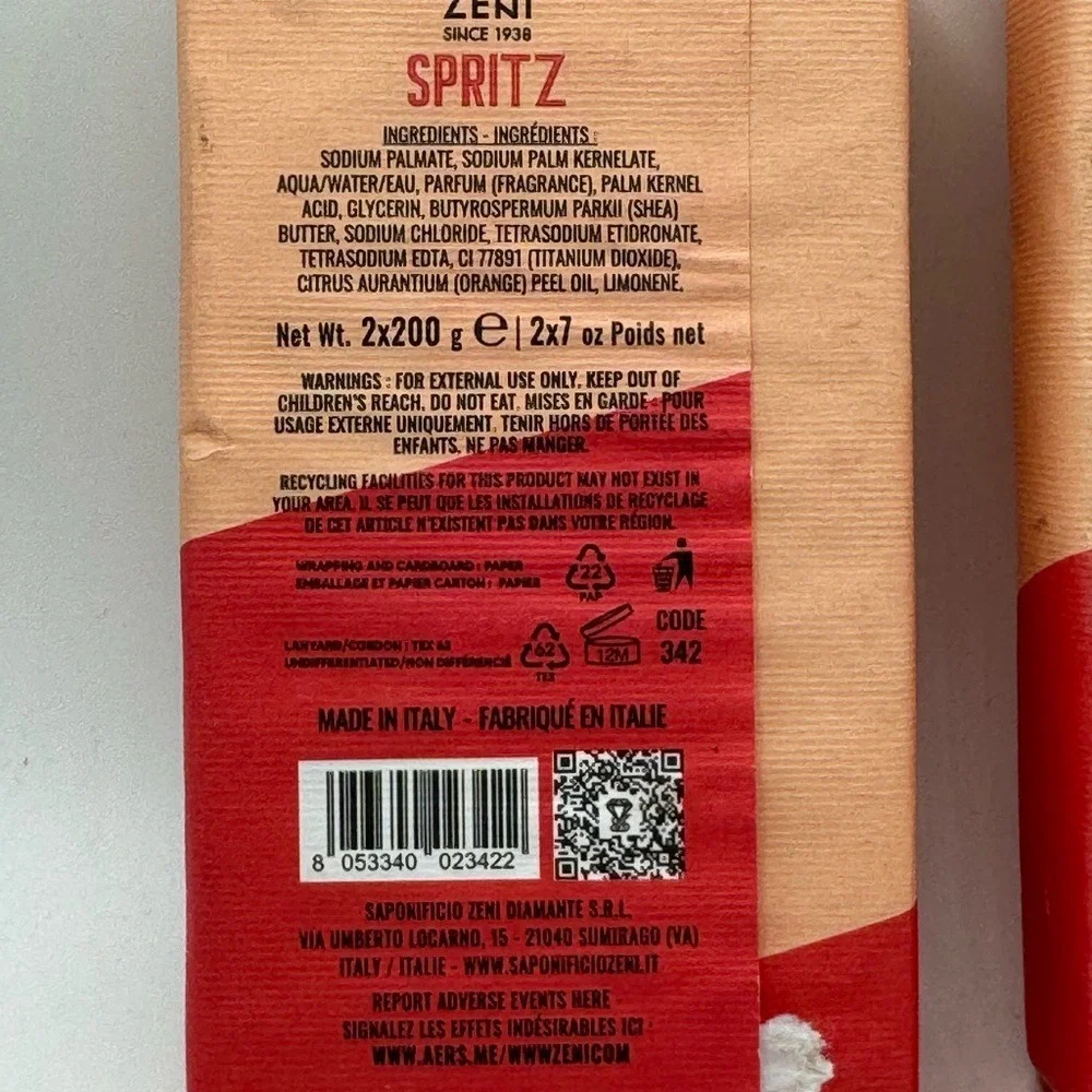 Zeni‎ Spritz Cocktail Soap Set of 2 NEW